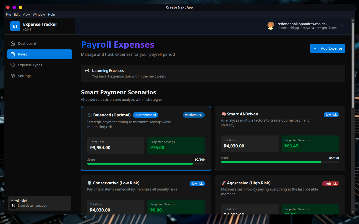 Payroll parent detail view